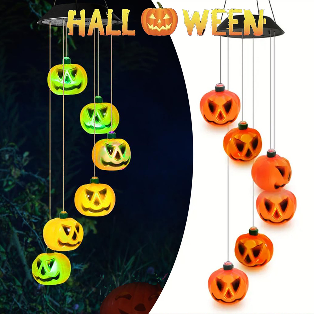 Halloween Pumpkin Decor Led - Campanelli a Vento a Forma di