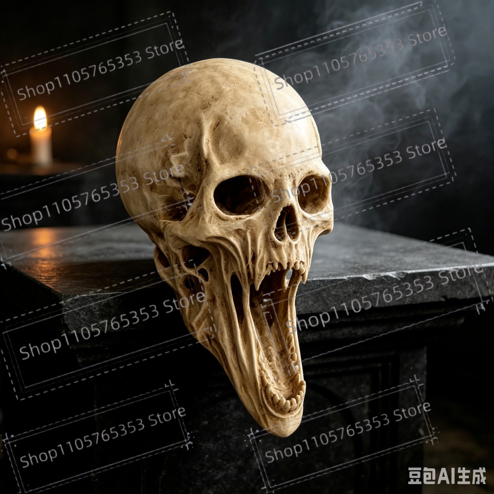 Halloween Skeleton Decoration - Statua Gotica di Teschio Urlante, Scultura