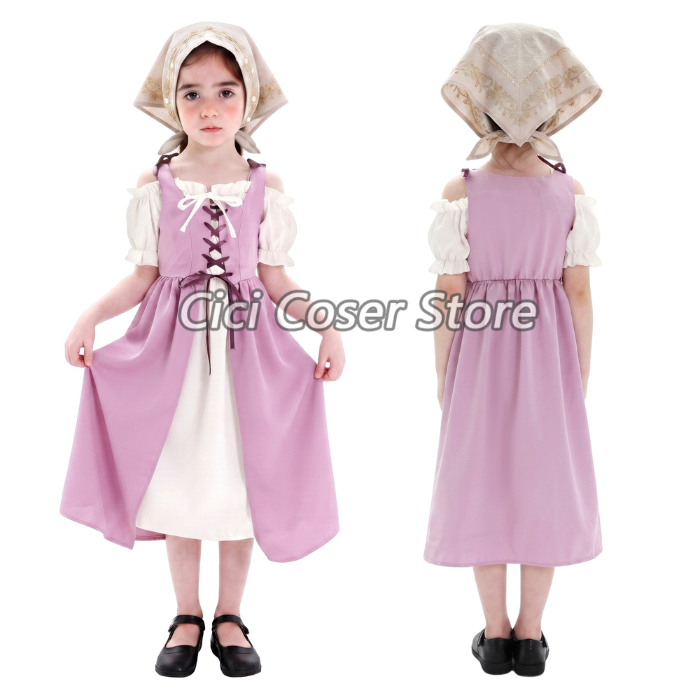 Halloween Costume Kids - Costume Medievale per Bambine, Abito Vintage