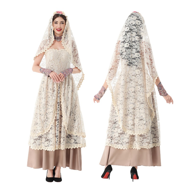 Abito lungo vintage in pizzo p - Halloween Costume Adult recensione e prezzo