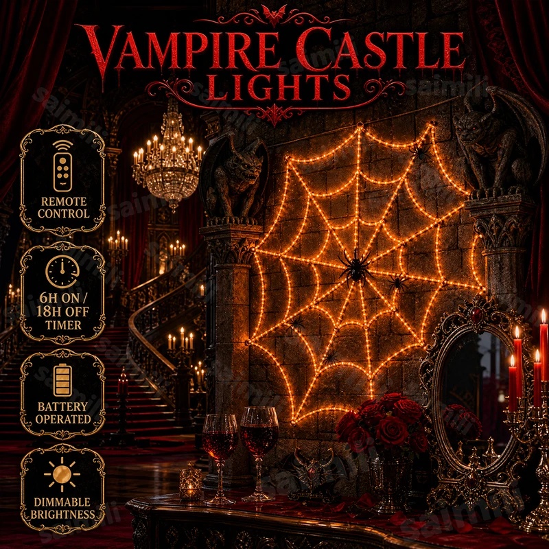 Luci a LED a forma di ragnatel - Halloween Led String Lights Orange recensione e prezzo