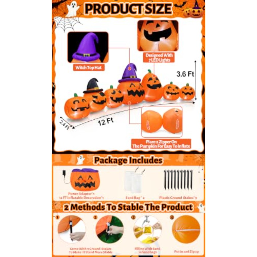 Decorazione gonfiabile a forma - Halloween Pumpkin Decor Led recensione e prezzo