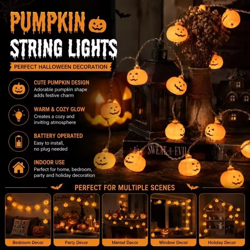 Catena di luci a LED a forma d - Halloween Pumpkin Decor Led recensione e prezzo