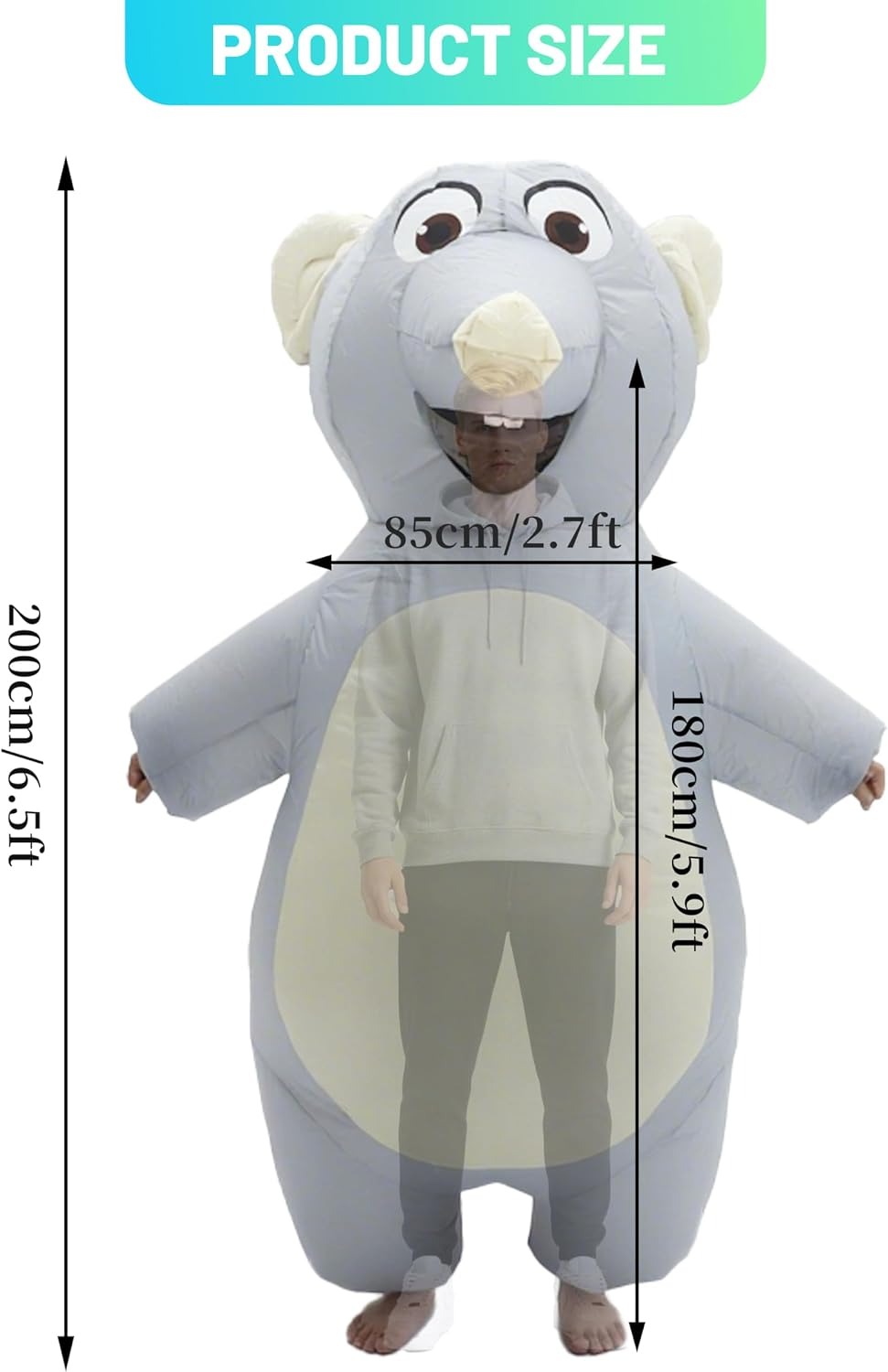 Costume da topo gonfiabile per - Halloween Costume Adult recensione e prezzo
