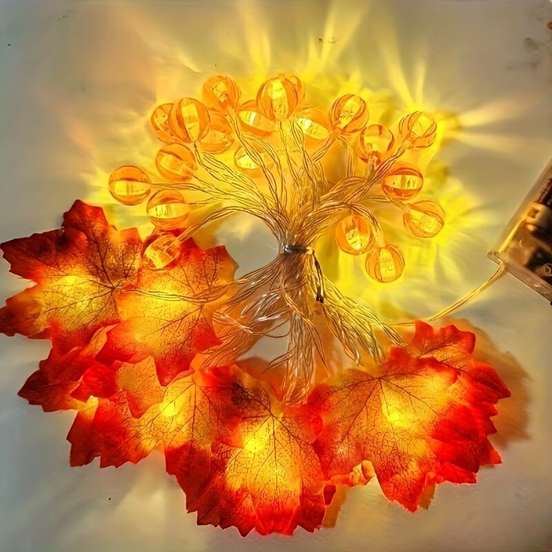 Luci a stringa con foglie di a - Halloween Led String Lights Orange recensione e prezzo