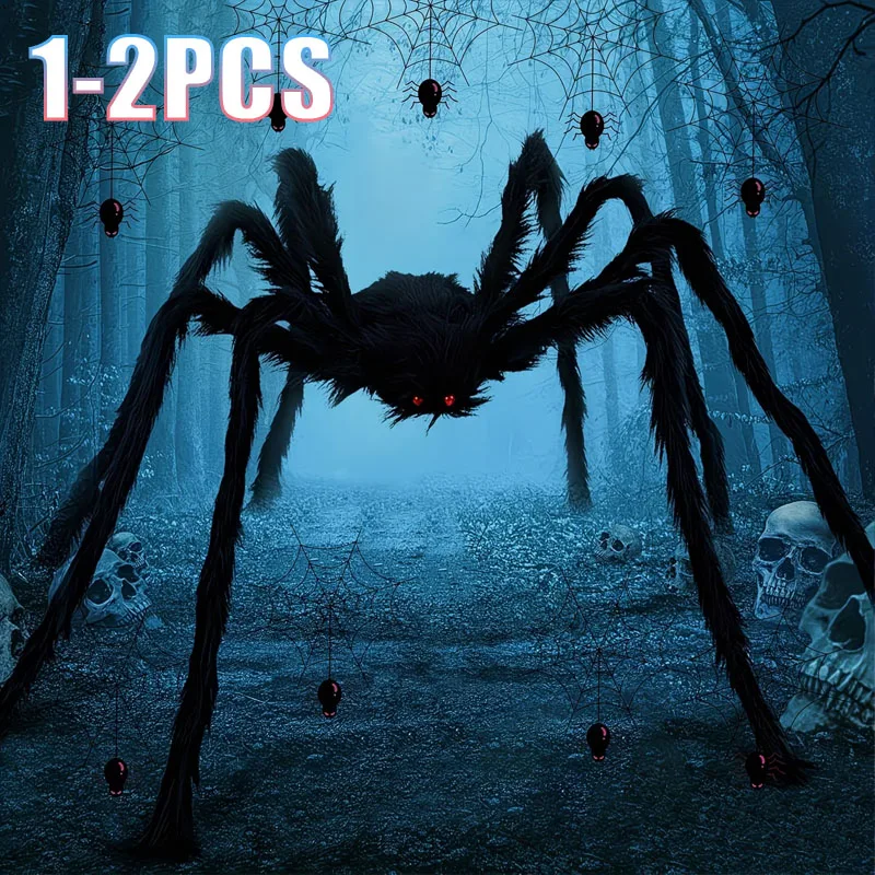 1-2 pezzi di ragni di peluche  - Spider Web Halloween Decoration recensione e prezzo