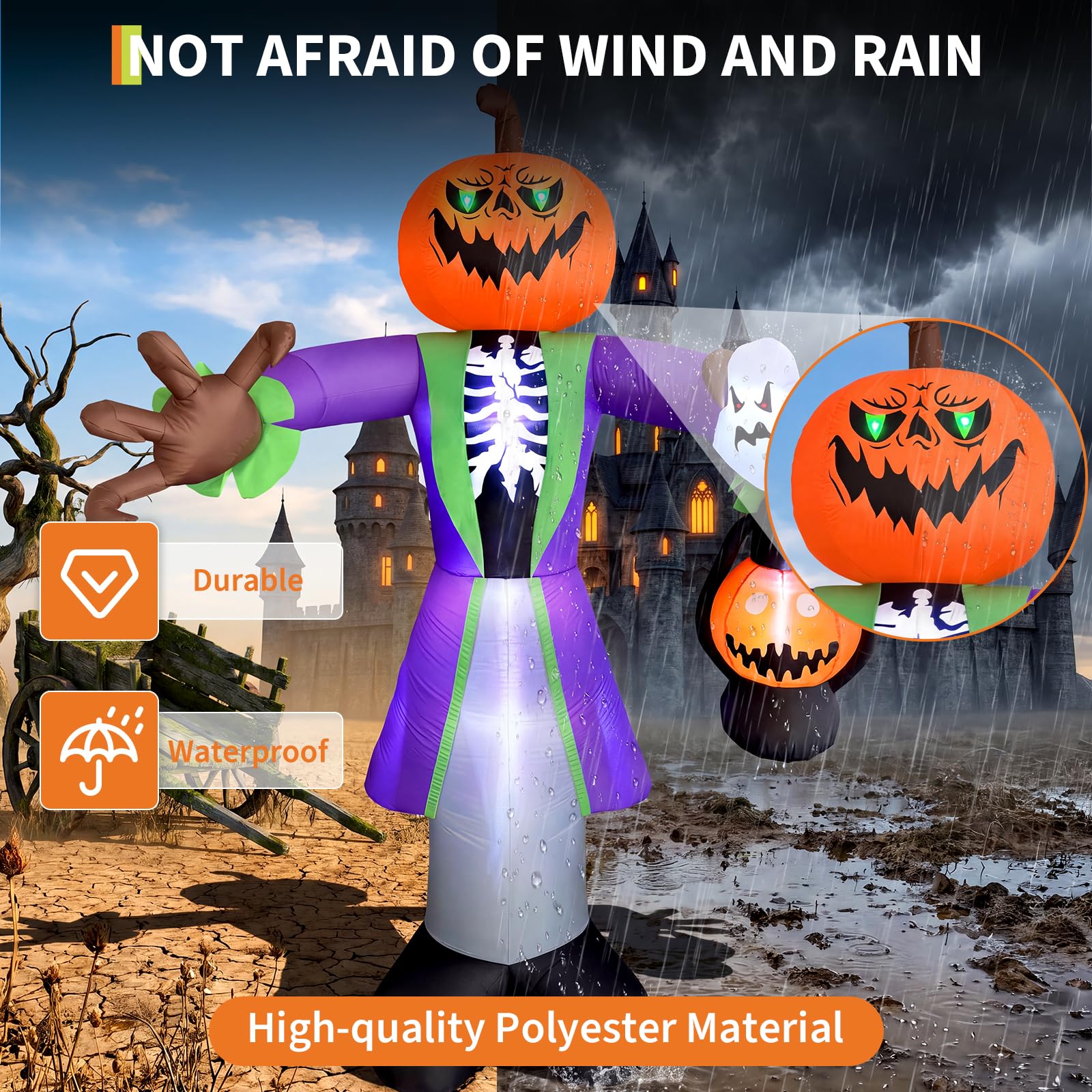Zombie zucca gonfiabile illumi - Pumpkin Lantern Halloween recensione e prezzo